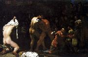 Michiel Sweerts Wrestling match oil painting